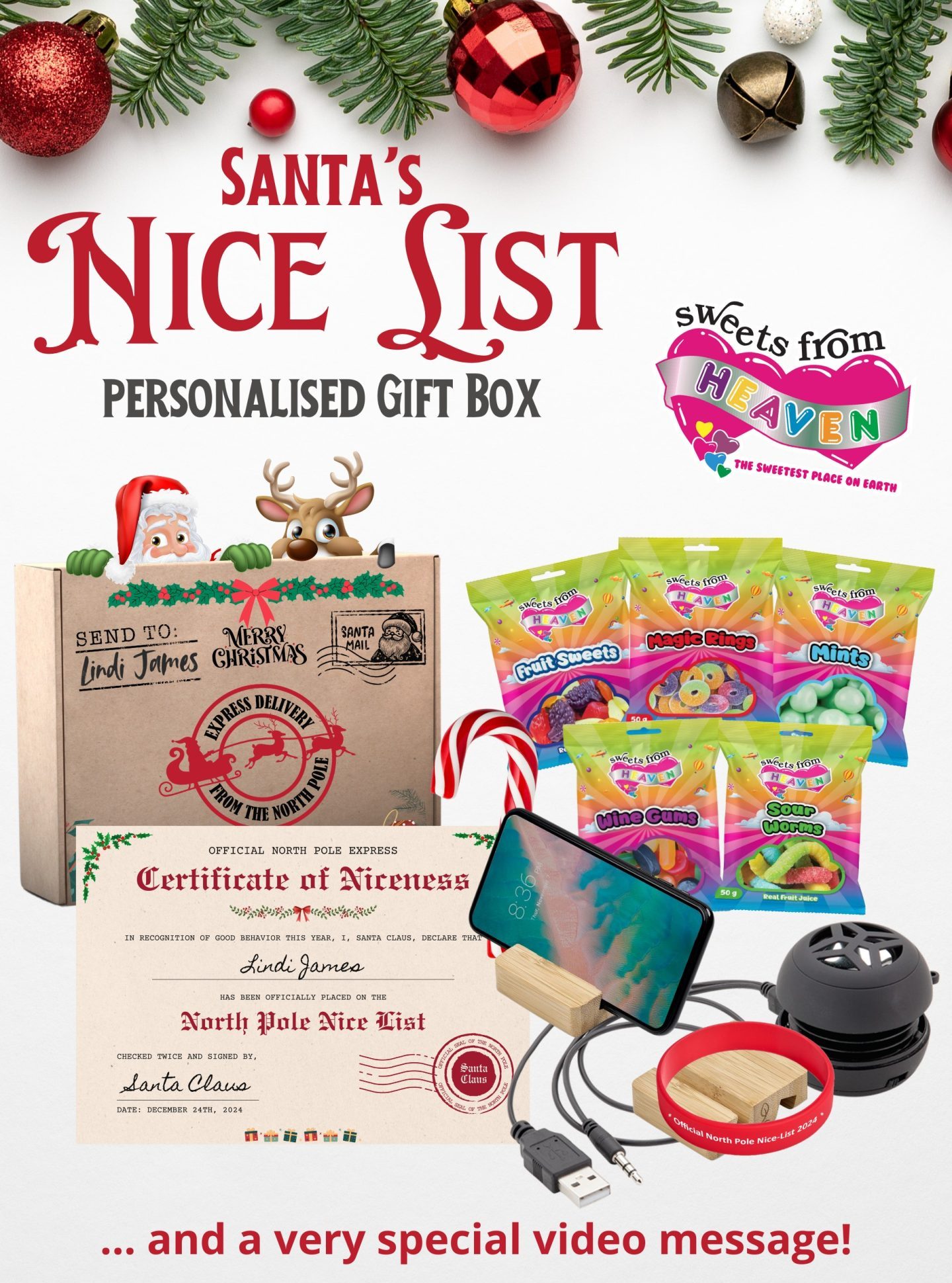 DTF Customs Sweets From Heaven Santa Nicelist Box